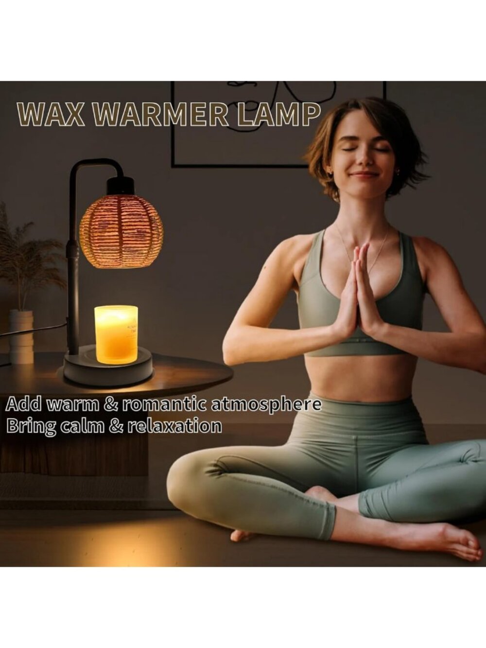 Dimmable Candle Warmer Lamp with Timer - Height Adjustable Wax Melts & Jar - Picture 4 of 7